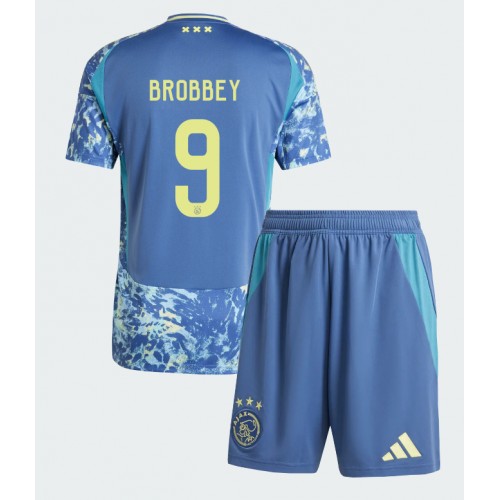 Fotbalové Dres Ajax Brian Brobbey #9 Dětské Venkovní 2024-25 Krátký Rukáv (+ trenýrky)